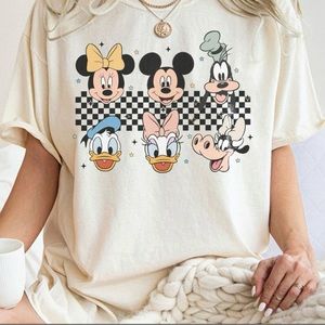 Comfort Colors Vintage Mickey Minnie Checkered shirt, Disney Checkered Shirt
